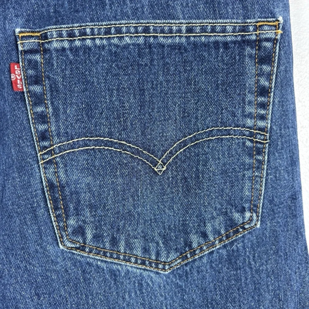Levis 505 Men's‎ 38x31 Blue 100% Cotton Straight Leg Dark Wash Denim Jeans